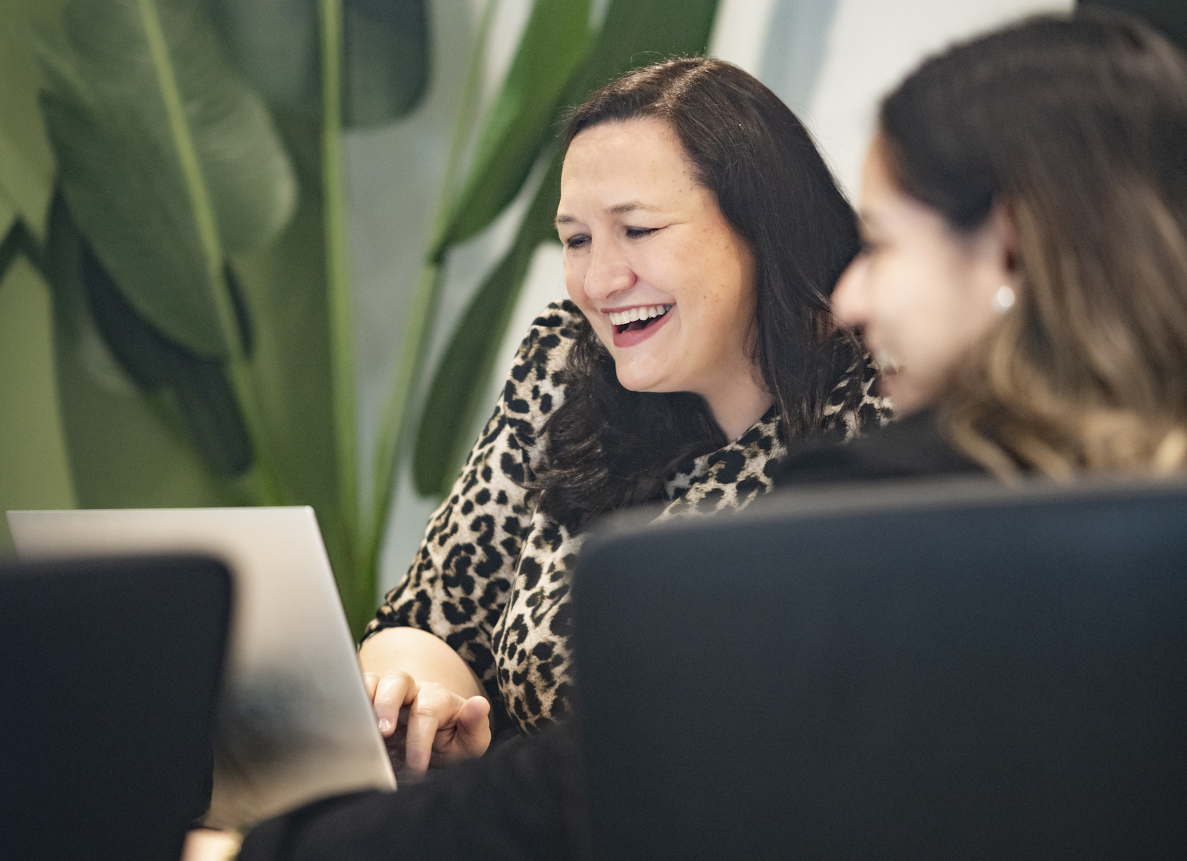 Cari in Leopard Dress at Work Image